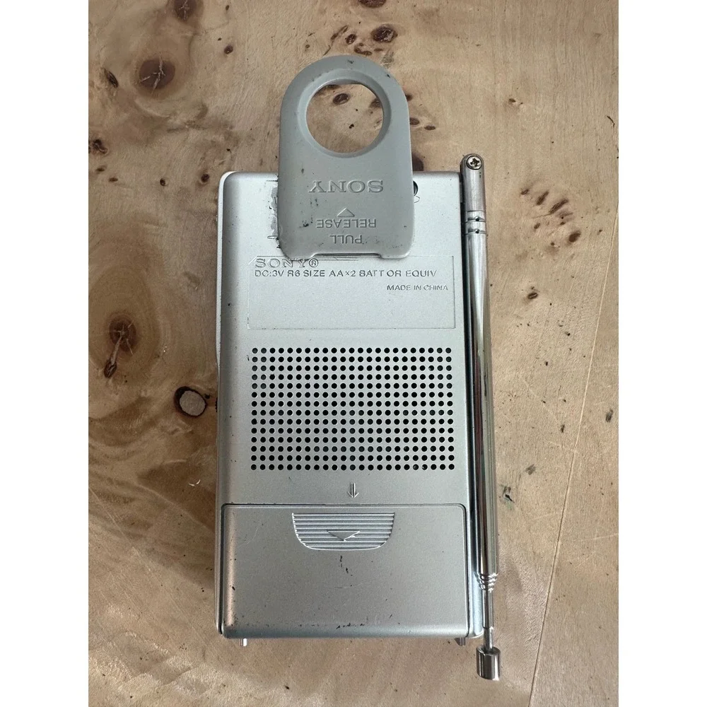 Sony ICF-S10MK2 Portable FM AM Radio Silver with MDR-023 Headphones Bundle